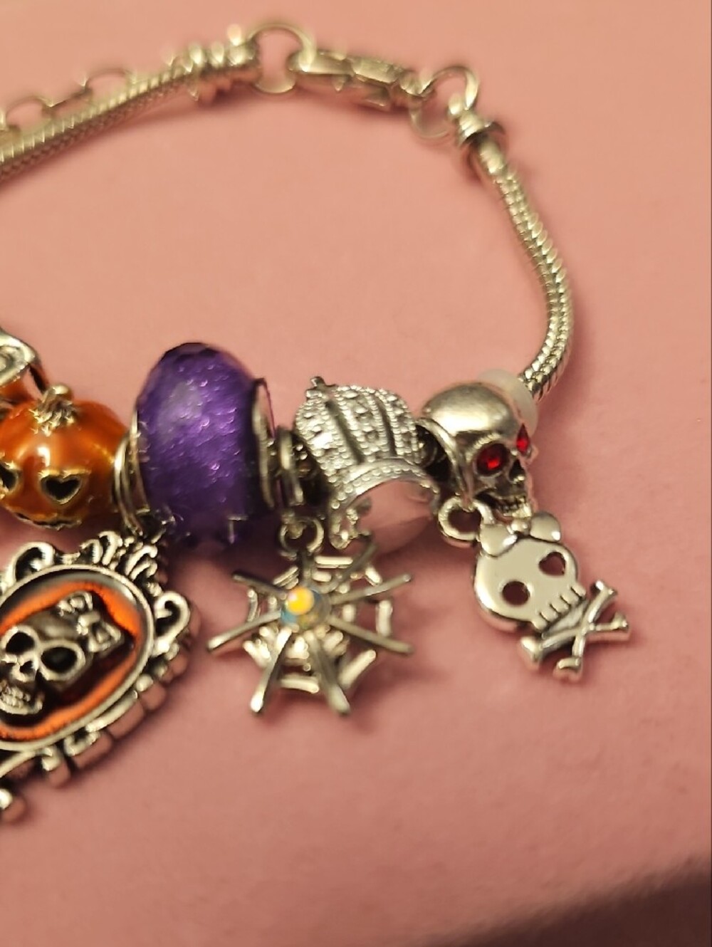 Halloween Charm Bracelet with Orange & Purple Accents - Picture 4 of 4